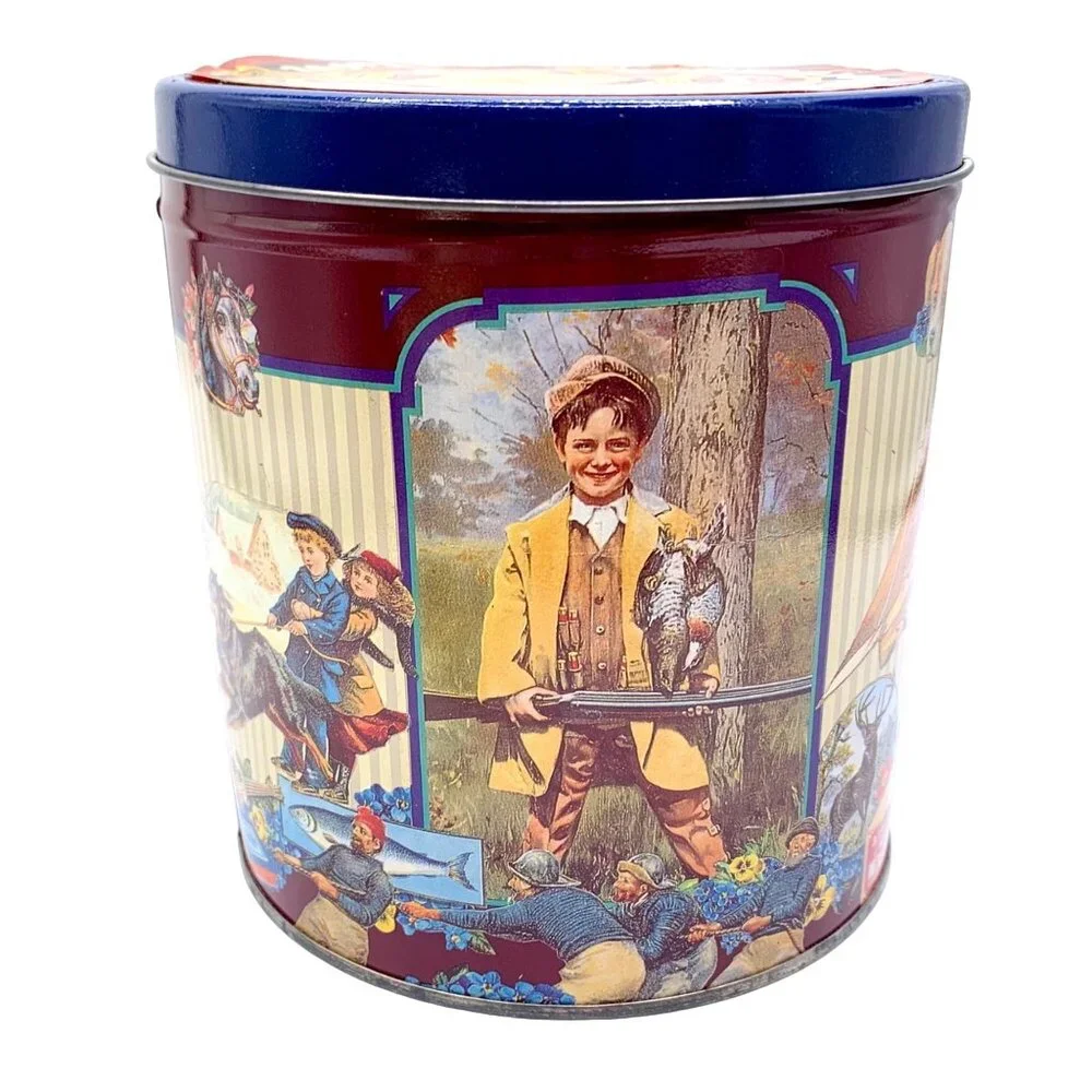 Baker's Estate Shortbread Cookies Food Tin Metal Storage Canister Victorian Chil